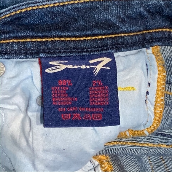 Seven7 Low Rise Bootcut Jean Gold Stitching Sz 25 - Picture 8 of 8